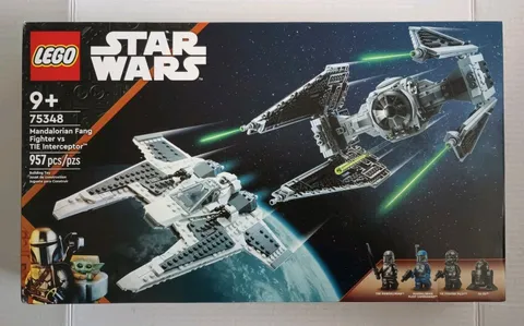 LEGO Star Wars 75348 Mandalorian Fang Fighter v TIE Interceptor Retired Set NISB