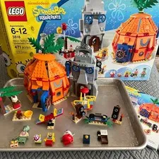 Lego 3818 SpongeBob SquarePants Bikini Bottom Undersea Party Box Manual Minifigs