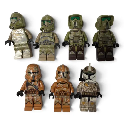 LEGO Star Wars 7pc Minifigure Lot Geonosis Airborne & 41st Elite Corps Troopers