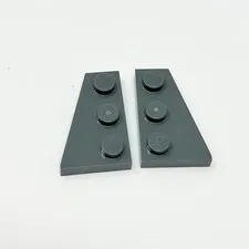 43722 43723 LEGO Parts Plate Wedge 3x2 Right & Left DARK BLUISH GRAY (1 Pair)