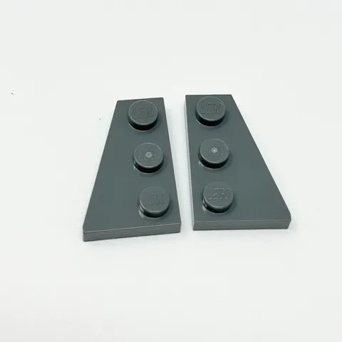 43722 43723 LEGO Parts Plate Wedge 3x2 Right & Left DARK BLUISH GRAY (1 Pair)