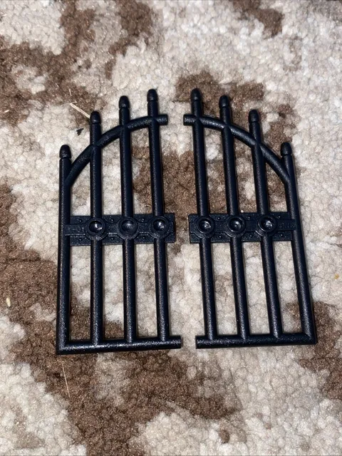 LEGO part 42448 (2pcs) Black 1x4x9 Gate Arched with Bars & 3 Studs