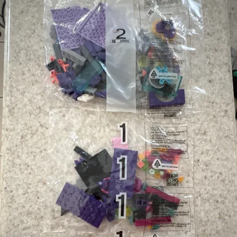 LEGO Mixed Parts/Pieces Plastic Bulk Lot Numbered Polybags Bags 1 & 2