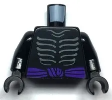 LEGO® Part 973pb3415c01 - Torso Ninjago Skeleton Ribs Gray Garmadon