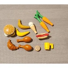 Lego Food Accessory Lot Hamburger Hot Dog Drumstick Banana Carrot Croissant