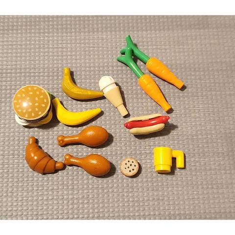 Lego Food Accessory Lot Hamburger Hot Dog Drumstick Banana Carrot Croissant