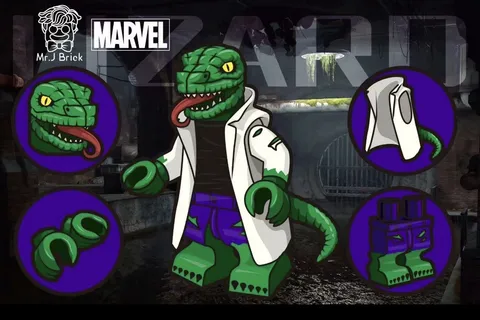 LEGO Marvel Lizard From Spider-Man Custom minifigure By Mr. J