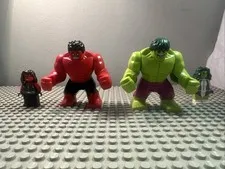 LEGO Marvel superhero’s Red Hulk, Red She Hulk, and She Hulk minifigures 