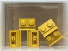 LEGO Parts - Pearl Gold Plate, Modified 1 x 2 with Door Rail - No 32028 - QTY 5