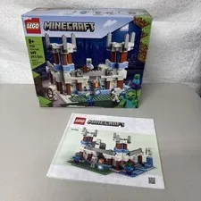 Lego Minecraft Set 21186 The Ice Castle Box And Manual NO BRICKS B1