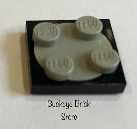 Lego 2x2 Black And Light Gray Turntable Spinner -Lot Of 3
