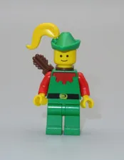 LEGO Castle Dark Forestman bow arrow yellow plume feather plume minifigure 6071