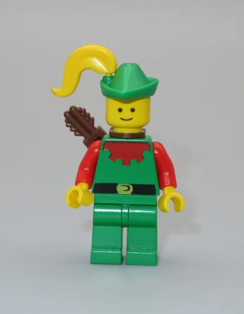 LEGO Castle Dark Forestman bow arrow yellow plume feather plume minifigure 6071