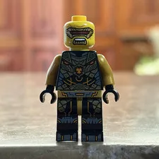 LEGO Plastic Minifigure Yellow Head, Black Suit Printed Torso Figure