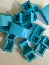 LEGO - NEW- #11477-MEDIUM AZURE- CURVED SLOPE 2 X 1-  25  PIECES