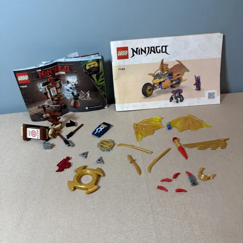 Various Ninjago Pieces and Instruction Manual to set #71768 & #70606 No Figures