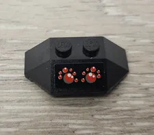 Lego 47759pb05 Black Wedge 2 x 4 Triple with Red Eyes Pattern Sticker Piece Part