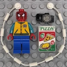 Lego Marvel Super Heroes Minifigure SH0757 Spider-Man Bright Light Orange Jacket