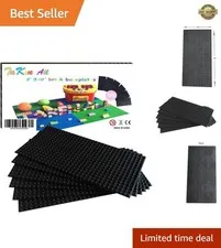 Durable Black Base Plates 5x10” - Perfect for Kids' Building Block Sets
