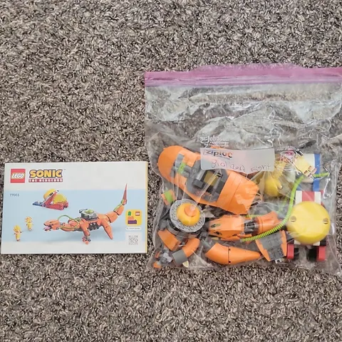 LEGO Sonic the Hedgehog 77003 Tails' Adventure Boat Bulk Lot w/ Manual
