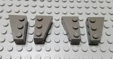 LEGO Lot of 2 Pair of Dark Gray 3x2 Wedge Brick Space Pieces
