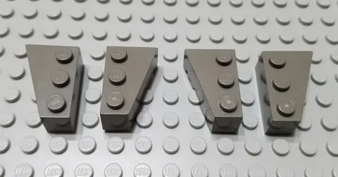 LEGO Lot of 2 Pair of Dark Gray 3x2 Wedge Brick Space Pieces