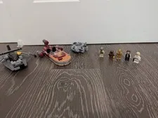 LEGO Mixed Lot Assembled Builds w/ Minifigures Speeder Vehicles/Ship