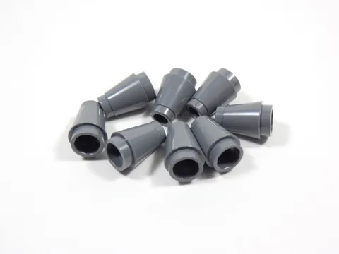 LEGO Lot of 8 Dark Bluish Gray Round 1x1 Cones Bricks S6