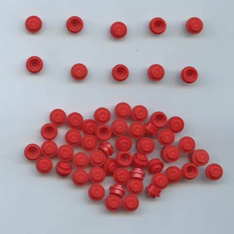 LEGO x 60 Red Plate, Round 1 x 1 4073