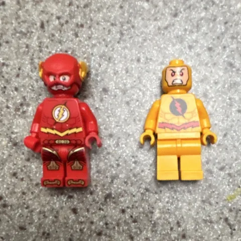 LEGO The Flash Super Heroes Minifigure Lot of 2 reverse flash missing helmet