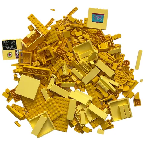LEGO LOT ASSORTED 2 SHADES OF YELLOW Bricks Parts and Specialty Pieces 13.6 OZ