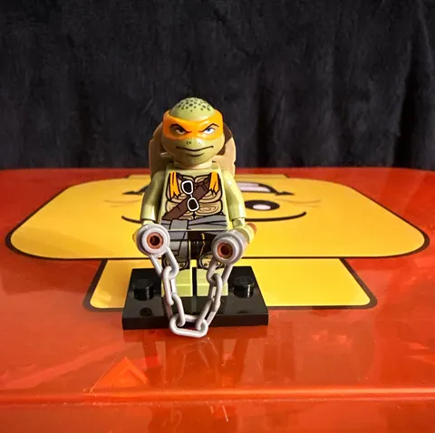 LEGO TMNT Michelangelo Minifig w/ Shell, Nunchucks, Chain