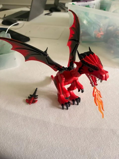 LEGO Castle Dragon Mountain 70128 Red/Black Printed Dragon Figure! Sold as Shown