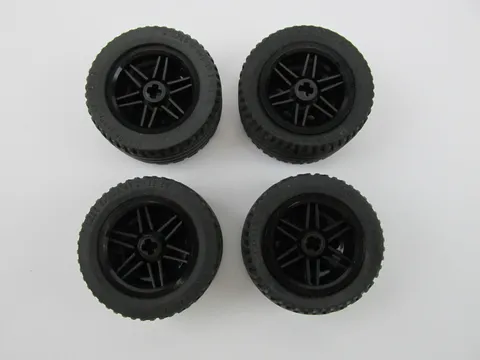 Lego Technic Black Wheel 56145 + Black Tire 43.2 x 22 ZR 44309 ~ SET of 4