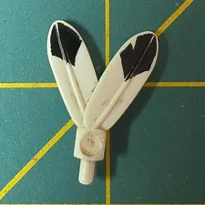 LEGO Minifigure Headgear White/Black Feather Plume L0503