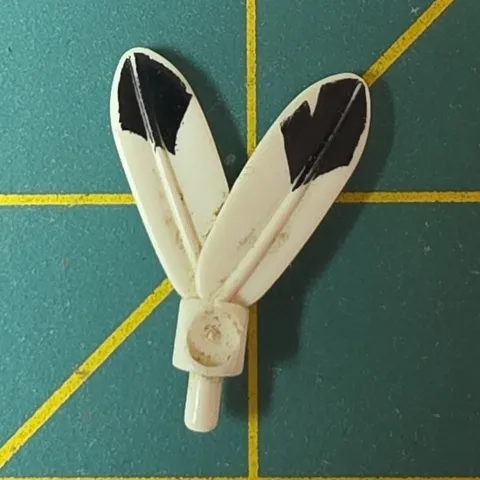 LEGO Minifigure Headgear White/Black Feather Plume L0503