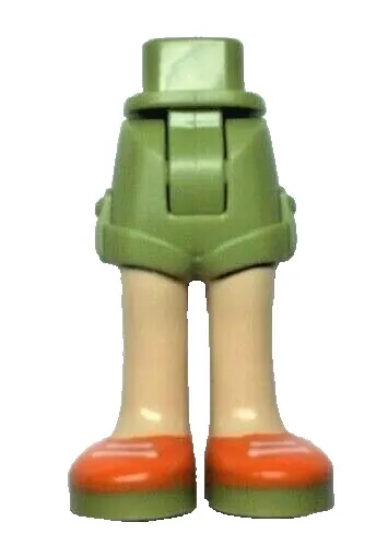 Lego NEW FRIENDS Minifigure LEGS Olive Green Shorts Orange/Olive Shoes D483