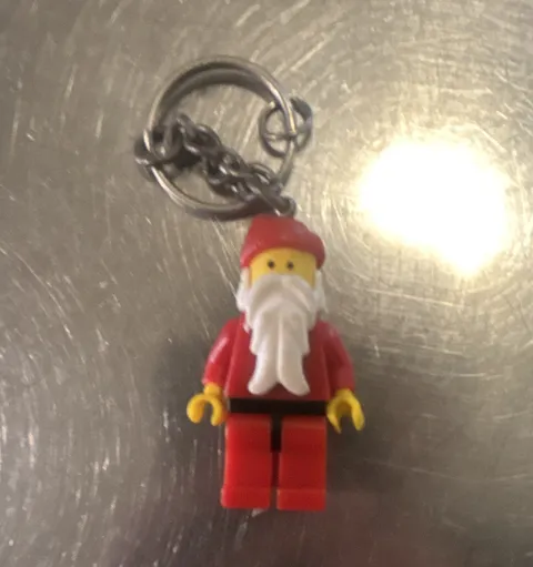 LEGO Santa Claus Minifigure Keychain/Keyring Red Outfit White Beard