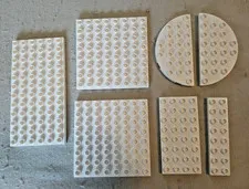 Lot Of 7 Lego DUPLO Plate Building Plates Baseplates Assorted Sizes All White