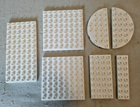 Lot Of 7 Lego DUPLO Plate Building Plates Baseplates Assorted Sizes All White