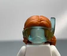 LEGO Dark Orange Minifigure Long Hair Molded Goggles & Snorkel Series 29