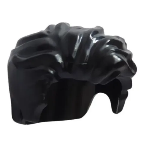 new LEGO Black Miniifig Hair - Short, Brushed-Back to Left Side, Wavy