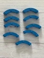 LEGO DARK AZURE BLUE LOT 9 PCS 4X4 MACARONI BRICK AZUR BUILDING PIECES