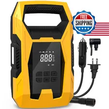 Carsun Ac/Dc Tire Inflator Portable Air Compressor Dual Power For Home 110V Ac