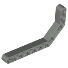 Lego Dark Gray TECHNIC Liftarm Modified Bent Thick 1 x 11.5 Double Part 32009 T1