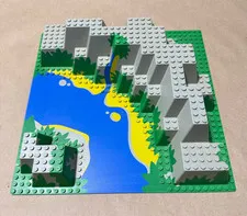 Lego Baseplate 6024px5 Raised 32x32 Canyon Blue Stream Sand Beach