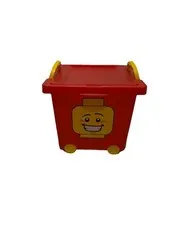 LEGO Red Storage Bin With Wheels And Lid 2013 Made In USA 21 Quart