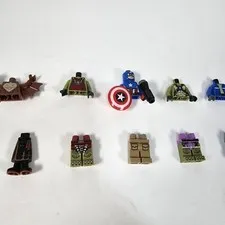 Lego Mini Figures Lot Of 20+ Plus Spare Parts Tools Weapons Body Captain America