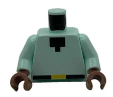 Lego 973pb5464c01 Minifigure Torso Pixelated Black Neck Yellow Belt Buckle