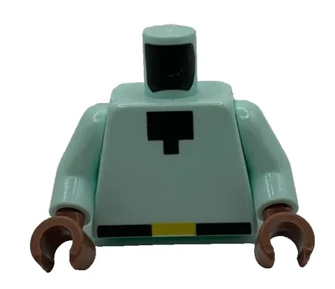 Lego 973pb5464c01 Minifigure Torso Pixelated Black Neck Yellow Belt Buckle